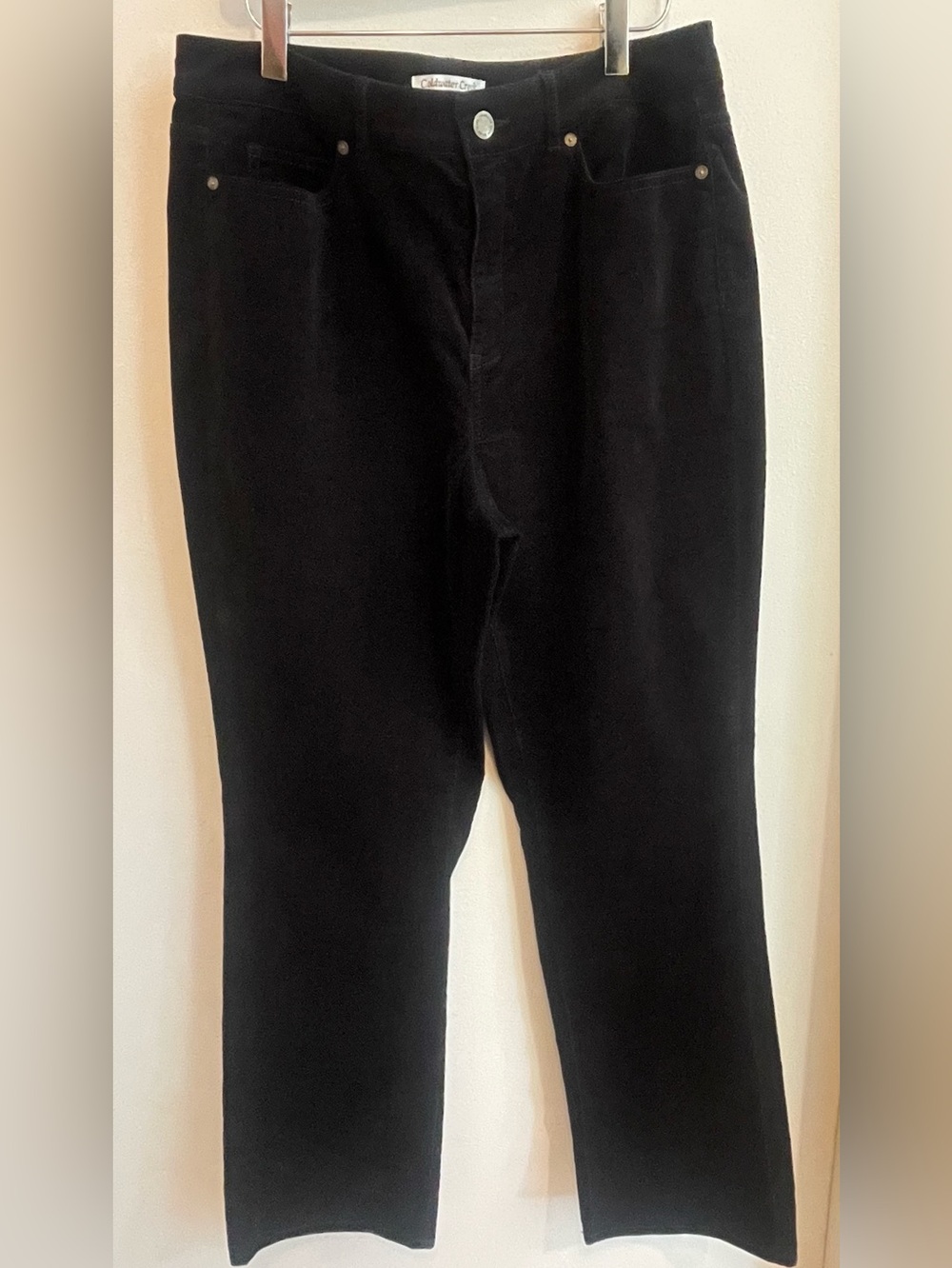 Coldwater Creek Velvet Corduroy Straight Leg Pants, Black